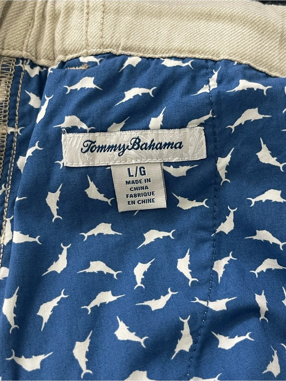 Tommy Bahama Men's L Linen Blend Pants Beige Elastic Waist Drawstring
